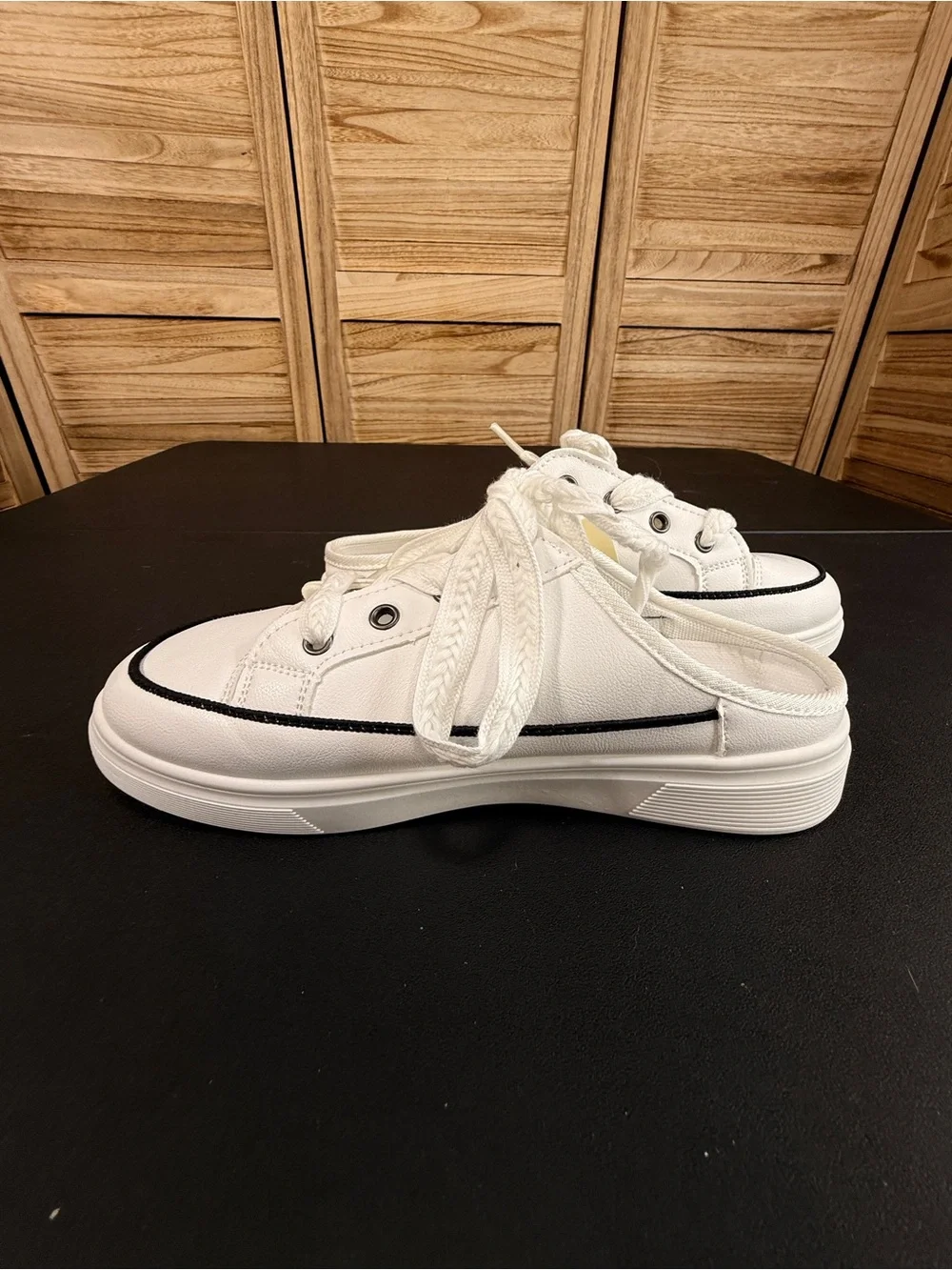 FME Sneakers Slip On Thick Soled Half-Slip In White Comfortable New With Tags 9